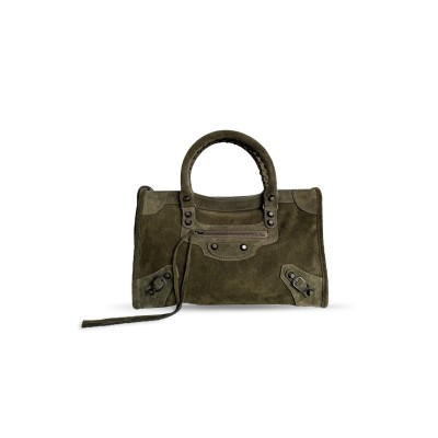BALENCIAGA WOMEN'S LE CITY BAG SMALL IN KHAKI 8114422AB2A2530 (29.9*19.1*9.9cm)